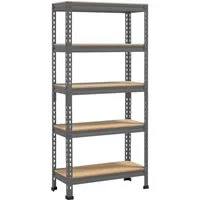 Yaheetech Standregal 70 cm L × 30 cm B × 150 cm H Schwerlastregal, 1-tlg., Kellerregal mit 5 Verstellbaren Ablagen