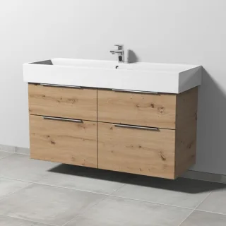 Sanipa 3way Waschtischunterbau zu Duravit Vero Air Waschtisch mit 2 Auszügen, Eiche Natural-Touch UM43685