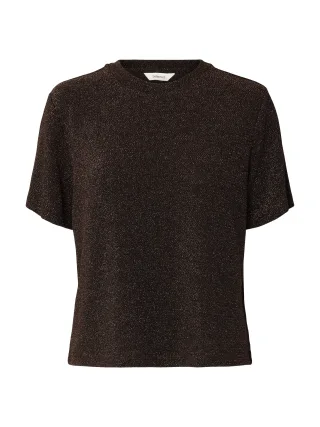 selected women - SLWNORI SS BOXY TEE Braun - Gr. - M