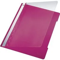 LEITZ Hefter Sichthefter A4 PVC langes Beschriftungsfenster pink
