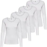ONLY Langarmshirt Langarmshirt Damen Shirt Schwarz Weiß Longsleeve 1er - 5er Pack