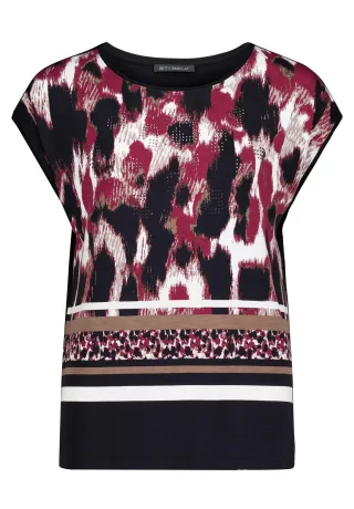 Betty Barclay - Blusenshirt black/dark red - Gr. - 46