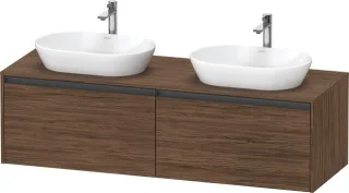 Duravit Ketho.2 Konsolenwaschtischunterbau wandhängend Nussbaum dunkel Matt 1600x550x459 mm - K24889 K24889B21210000