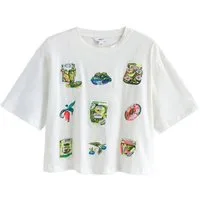 Next Paillettenshirt Rundhals-T-Shirt mit Grafik + Pailletten, Pickles (1-tlg)
