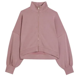Ted Bake Aurora Cupro Pullover Mit Reißverschluss Und Stehkragen In Altrosa