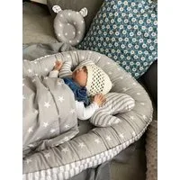 Loolay Bettnestchen Grau Baumwolle BABYNEST Babykokon Neugeborene Babyausstattung SET, (Kuschelnest Reisebett SOLO/ o. im Geschenk SETS, 4-tlg., 100% BAUMWOLLE Sterne/ Streifenmuster GRAU Nestchen von LOOLAY), 100% Europäische Stoffe und Kleinserien-