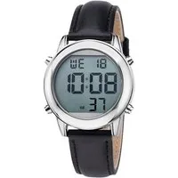 MASTER TIME Funkuhr Spechende Funkuhr MTGA-10811-85L, Armbanduhr, Quarzuhr, Herrenuhr, Datum, digital, Lederarmband