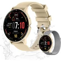 Zevelora Herren's & Damen's IP67 Wasserdicht Fitness-Tracker Telefonfunktion Smartwatch (3,53 cm/1,39 Zoll, Android/iOS), mit austauschbarem weichem Mesharmband, - 230 mAh Akku mit G-Sensor, Herzfrequenzmesser & Schrittzähler
