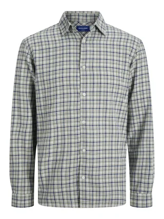JACK&JONES - JORJOSHUA FLANNEL CHECK SHIRT LS LN skyway - Gr. - XL