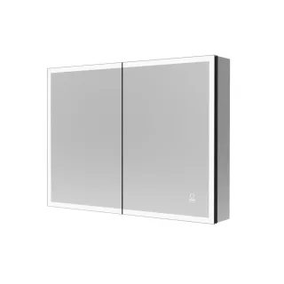 Home Deluxe Led-Spiegel, Schwarz, Metall, 80x60x13.3 cm, Badezimmer, Badezimmerspiegel, Badspiegel