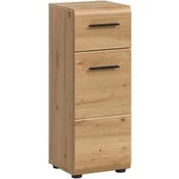 welltime Unterschrank FLORENZ, Höhe 80 cm, 1 Tür, 1 Schubkasten (1-St., TOPSELLER) Türanschlag wechselbar, hochwertige MDF Front, Badschrank, Bad