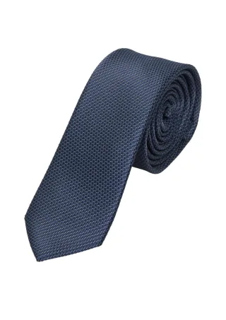 s.Oliver BLACK LABEL - Jacquard-Krawatte mit Seidenmischung blau - Gr. - 1