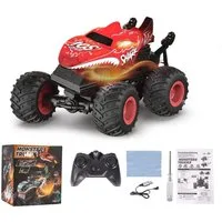 Esun RC-Auto Ferngesteuertes Auto, 2,4GHz20km/h RC Monstertruck mit Aufrecht Gehen (Packung, Komplettset), Ferngesteuerter Monster Truck, 360°Drehung, LED-Licht und Musi