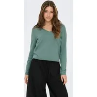 ONLY V-Ausschnitt-Pullover ONLLOYAL LIFE LS V-NECK PULLO KNT NOOS Materialmix