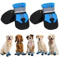Ledander Pfotenschutz Rutschfeste Hundeschuhe mit reflektierenden Riemen,verstellbar, (4-tlg), waschbar, Pfotenschützer für kleine, mittlere und große Hunde