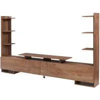 en.casa TV-Schrank »Rauki« mit Seitenregalen 233 x 31 x 141 cm Walnussoptik