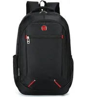 R2 Invest Rucksack Schwarzer Rucksack mit Netztaschen und mehreren Fächern