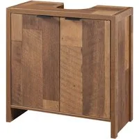 en.casa Waschbeckenunterschrank »Namsskogan« 60x60x30cm Walnussoptik