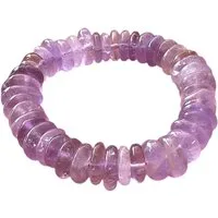 Steinfixx® Perlenarmband Amethyst Rondell I Elegante violette Farbgebung I 18 cm (Größe der Rondelle 12mm, 1-tlg., incl. Geschenkverpackung), AAA-Qualität aus Brasilien