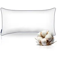 Gentle North Kopfkissen in Hotelqualität - flauschiges, gut gefülltes Schlafkissen -, Füllung: 100% Nano-Poly-Füllung, Bezug: Baumwolle, Seitschläfer, Rückenschläfer, Bauchschläfer, Seitenschläfer, Reißverschluss für Füllung - waschbar - Made in EU