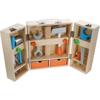 Vedes Spielwerkzeugkoffer Holz Werkzeugkoffer mit Werkzeug für Kinder ab 3 Jahren SpielMaus, (21-tlg), Fördert Geschicklichkeit, Motorik, Konzentration