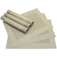 matches21 HOME & HOBBY Platzset Tischsets BORDA 6er Set Beige als Tischuntersetzer, (6-St), Abwaschbare Platzsets als Tischunterlagen für Ess-Tisch Tisch-Deko