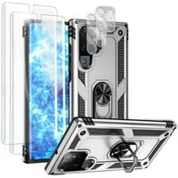 Nalia Smartphone-Hülle Samsung Galaxy S23 Ultra 17,3 cm (6,8 Zoll), Military-Style Ring Hülle / 2x Display- & Kameraschutz / Extrem Robust