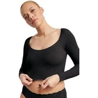 sloggi Longsleeve ZERO Feel Bliss nahtlos mit Spitzenoptik, weich, elastisch