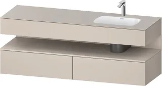 Duravit Qatego Einbauwaschtisch mit Konsolenwaschtischunterbau Taupe Matt 1600x550x600 mm - QA479609 QA4796091910000