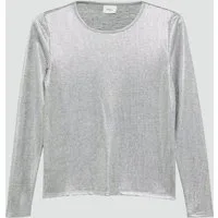 s.Oliver Langarmshirt T-Shirt Langarmshirt in Metallic-Optik