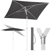 Sekey Sonnenschirm Rechteckig Höhenverstellbar Balkonschirm Knickbar, mit Schutzhülle, LxB: 180,00x125,00 cm, Sonnenschutz UPF50+, Kippbar, Höhenverstellbar Sonnenschirm Balkon