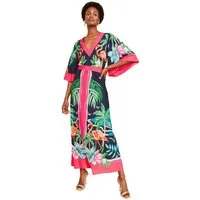 Love & Roses Maxikleid Love & Roses Maxikleid mit Fledermausärmeln (1-tlg)