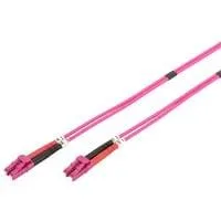 LWL Patchkabel, Duplex, LC > LC Stecker, Multimode OM4 hellviolett, 7 Meter