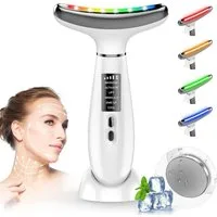 Pdgrid Gesichtsmassagegerät sanfte Hautpflege Elektrische Anti Falten, EMS Facelifting mit 6 Modi, Straffung und Festigung schlaffer Haut für Gesichts- und Halspflege