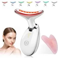 FOSMET Gesichtsmassagegerät Gesichtsmassagegerät mit EMS und 45 °C Wärme – für sanfte Hautpflege, 1*Hauptgerät,1*Kabel,1*Gua Sha Schaber,1*Reinigungstuch,1*Handbuch, Pflegegerät mit 3 Modi und Mikrostrom – für Gesichts- und Halspflege