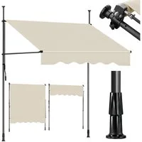 Sekey Klemmmarkise Markise für balkon mit Kurbel Sonnenschutz ohne Bohren UV-beständig B x H: 200 x 212-310 cm, Beige
