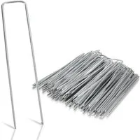 Clanmacy Bodenanker Erdanker Zelthering Befestigungs für Unkrautvlies, für Wiesen, Garten, Ackerland, Teich, Blumenbeet, Einfahrt, uwn., Montageart: Freistehend, (Heringe, Befestigungsanker, 50-St., 15x2.5cm (LxB),φ0.28cm, für Innen-/Außenbereich), V
