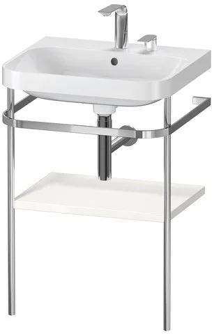 Duravit Happy D.2 Plus c-shaped Set mit Metallkonsole Weiß Hochglanz 575x490x850 mm - HP4835E2222 HP4835E2222
