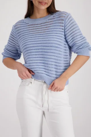 monari - Ajour-Strickpullover sea side - Gr. - 40