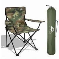 LINUMA Campingstuhl faltbar mit extra großem Getränkehalter, stabiler Klappstuhl schwarz (1 St), Faltbarer Campingstuhl mit XL-Getränkehalter für Festival & Outdoor