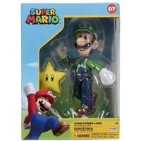 Nintendo Actionfigur Nintendo Super Mario Figur Luigi w/ Star in Sammlerbox, 10 cm