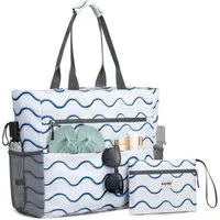 G4Free Strandtasche Strandtasche wasserdichte Handtasche sanddichte Freizeittasche, Tragetasche groß Reisetaschen faltbar für Frauen Praktische Aufteilung