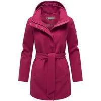 Marikoo Kurzmantel Katalinaa Eleganter Wickel Mantel mit Taillengürtel und Oversized Hood Kapuze