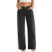 Imily Bela Loose-fit-Jeans Damen Hochgeschnittene Jeans mit weitem Bein (Packung, 1-tlg., 1per-Pack) aus Baumwolle