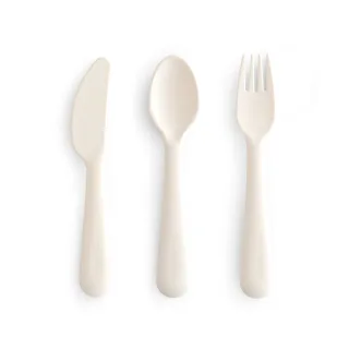 Mushie Silikon Besteckset Ivory