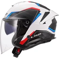 LS2 Motorradhelm OF618 Verso II Air Jethelm, vorbereitet für Kommunikationssystem,Notfallsystem-Polsterung (EQ