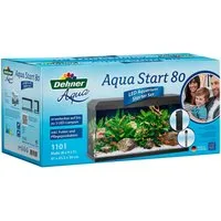 Dehner Aquarien-Set Aqua Start 80, 81 x 36 x 45 cm, mit Futter/Pflege, Einsteiger-Aquarium mit vielem Zubehör