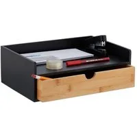 relaxdays Organizer Bambus Schreibtisch-Organizer Schublade
