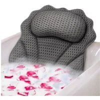 SURFOU Badewannenkissen Luxuriöses Badekissen 4D Badekissen mit ergonomischer mit 6 Saugkappen, Unterstützung für Kopf, Nacken, Schultern und Rücken – 4D Badekissen mit 6 starken Saugkappen, passend für alle Badewannen, 1-tlg., mit Haken, außergewöhn