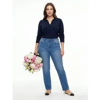 ESRA Straight-Jeans Damen Stretch Jeans Damen High Waist Stretch-Jeans Sommer Hose FG14 High Waist Damen Jeans Straight Gerade Jeans extra weiche Baumwolle
